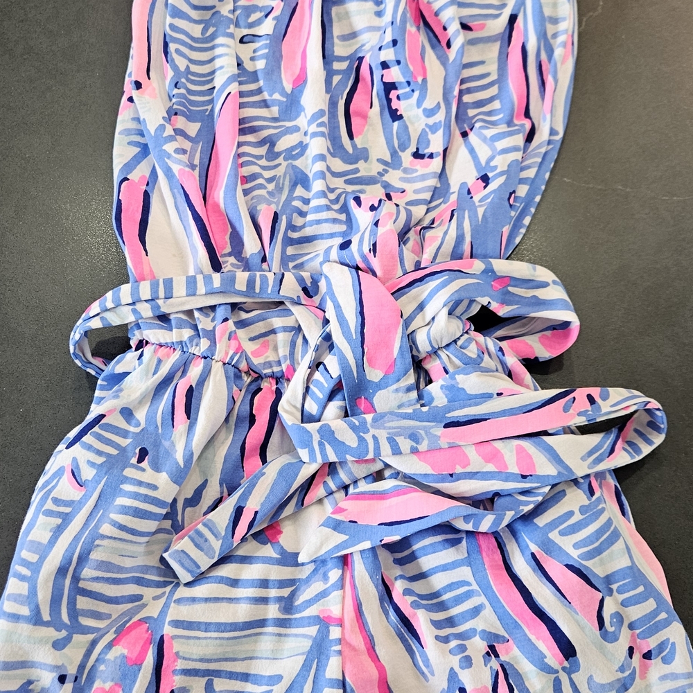 Lilly Pulitzer Blue and Pink Patterned Jumpsuit